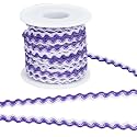 GORGECRAFT 16.4Ydsx 8mm RIC Rac Bending Fringe Trim Wave Ribbons Purple Woven Braided Fabric Ribbon for DIY Sewing Crafts Wedding Dress Clothing Embellishment Party Gift Wrapping Scrapbooking
