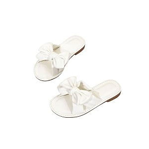 GORGLITTER Girls Bow Sandals Round Open Toe