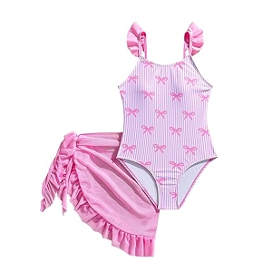 GORGLITTER Girls Ruffle One Piece Swimsuits Bow