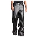 GORGLITTER Men's Leather Pants Baggy Western Concert Cowboy Rodeo Outfits
