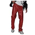 GORGLITTER Men's Leather Pants Baggy Western Concert Cowboy Rodeo Outfits