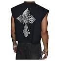 GORGLITTER Men's Sleeveless Cropped Shirt Crewneck Boxy Crop Top Streetwear