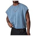 GORGLITTER Men's Sleeveless Cropped Shirt Crewneck Boxy Crop Top Streetwear