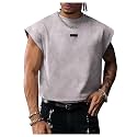 GORGLITTER Men's Sleeveless Cropped Shirt Crewneck Boxy Crop Top Streetwear