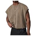 GORGLITTER Men's Sleeveless Cropped Shirt Crewneck Boxy Crop Top Streetwear