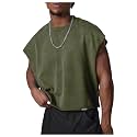 GORGLITTER Men's Sleeveless Cropped Shirt Crewneck Boxy Crop Top Streetwear