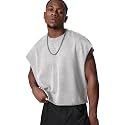 GORGLITTER Men's Sleeveless Cropped Shirt Crewneck Boxy Crop Top Streetwear