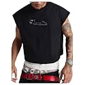 GORGLITTER Men's Sleeveless Cropped Shirt Crewneck Boxy Crop Top Streetwear