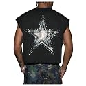 GORGLITTER Men's Sleeveless Cropped Shirt Crewneck Boxy Crop Top Streetwear