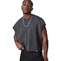 GORGLITTER Men's Sleeveless Cropped Shirt Crewneck Boxy Crop Top Streetwear