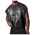 GORGLITTER Men's Sleeveless Cropped Shirt Crewneck Boxy Crop Top Streetwear