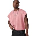 GORGLITTER Men's Sleeveless Cropped Shirt Crewneck Boxy Crop Top Streetwear