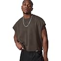 GORGLITTER Men's Sleeveless Cropped Shirt Crewneck Boxy Crop Top Streetwear