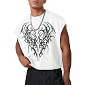GORGLITTER Men's Sleeveless Cropped Shirt Crewneck Boxy Crop Top Streetwear