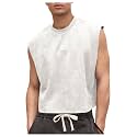 GORGLITTER Men's Sleeveless Cropped Shirt Crewneck Boxy Crop Top Streetwear