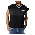 GORGLITTER Men's Sleeveless Cropped Shirt Crewneck Boxy Crop Top Streetwear