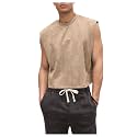 GORGLITTER Men's Sleeveless Cropped Shirt Crewneck Boxy Crop Top Streetwear