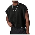 GORGLITTER Men's Sleeveless Cropped Shirt Crewneck Boxy Crop Top Streetwear