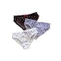 GORGLITTER Women's 5pack Cute Panties Floral Print Low Rise Frilly Panties