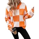 GORGLITTER Women's Argyle Checkered Fall Sweaters 2026 Plaid Pullovers Tops