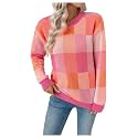 GORGLITTER Women's Argyle Checkered Fall Sweaters 2026 Plaid Pullovers Tops