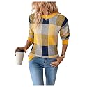 GORGLITTER Women's Argyle Checkered Fall Sweaters 2026 Plaid Pullovers Tops