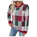 GORGLITTER Women's Argyle Checkered Fall Sweaters 2026 Plaid Pullovers Tops