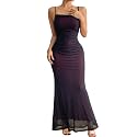 GORGLITTER Women39s Mesh Maxi Prom Dress Cocktail