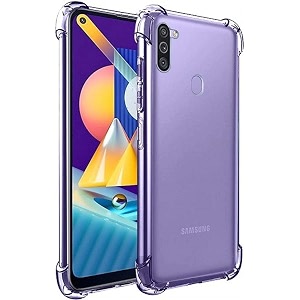 gorilion for samsung galaxy m11  a11 bumper case back cover clear thin soft case for samsung galaxy m11  a11 - transparent