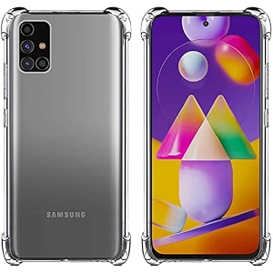 gorilion for samsung galaxy m31s bumper case back cover clear thin soft case for samsung galaxy m31s - transparent