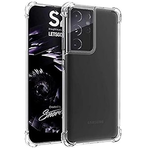 gorilion for samsung galaxy s21 ultra 5g bumper case back cover clear thin soft case for samsung galaxy s21 ultra 5g - transparent