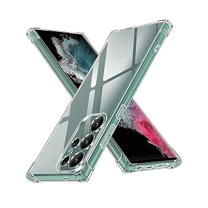 gorilion bumper case clear flexible back cover for  samsung galaxy s23 ultra 5g  - transparent