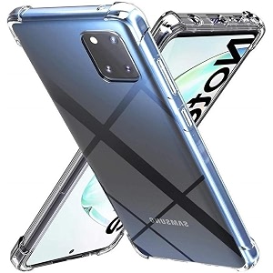 gorilion bumper case clear flexible back cover for samsung galaxy note 10 lite - transparent