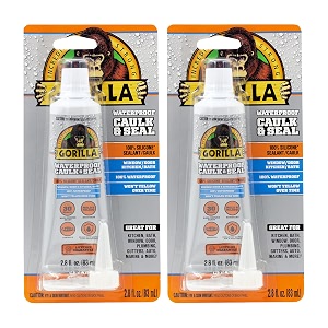 gorilla 8090001-2 100 silicone sealant 2 pack 28 oz clear