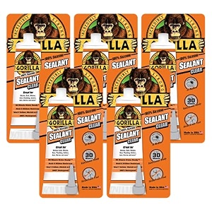 gorilla 8090001-5 100 silicone sealant 5 pack 28 oz clear