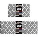 GORILLA GRIP Cushioned Kitchen Mats for Floor, 2 PK, 17x48+17x24 Gray White