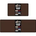GORILLA GRIP Cushioned Kitchen Mats for Floor, 2 PK, 17x29+17x59, Brown
