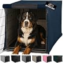 GORILLA GRIP Dog Crate Covers, Wire Kennel Topper, 48 in, Navy