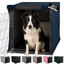 GORILLA GRIP Dog Crate Covers, Wire Kennel Topper, 36 in, Navy