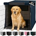 GORILLA GRIP Dog Crate Covers, Wire Kennel Topper, 42 in, Navy