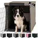 GORILLA GRIP Dog Crate Covers, Wire Kennel Topper, 36 in, Light Taupe