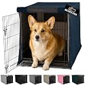 GORILLA GRIP Dog Crate Covers, Wire Kennel Topper, 30 in, Navy