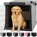 GORILLA GRIP Dog Crate Covers, Wire Kennel Topper, 42 in, Gray