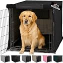 GORILLA GRIP Dog Crate Covers, Wire Kennel Topper, 42 in, Black
