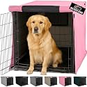 GORILLA GRIP Dog Crate Covers, Wire Kennel Topper, 42 in, Pink