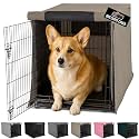 GORILLA GRIP Dog Crate Covers, Wire Kennel Topper, 30 in, Light Taupe