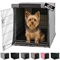GORILLA GRIP Dog Crate Covers, Wire Kennel Topper, 24 in, Gray