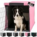 GORILLA GRIP Dog Crate Covers, Wire Kennel Topper, 36 in, Pink