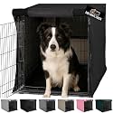 GORILLA GRIP Dog Crate Covers, Wire Kennel Topper, 36 in, Black