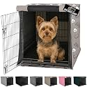 GORILLA GRIP Dog Crate Covers, Wire Kennel Topper, 24 in, Taupe Dogs
